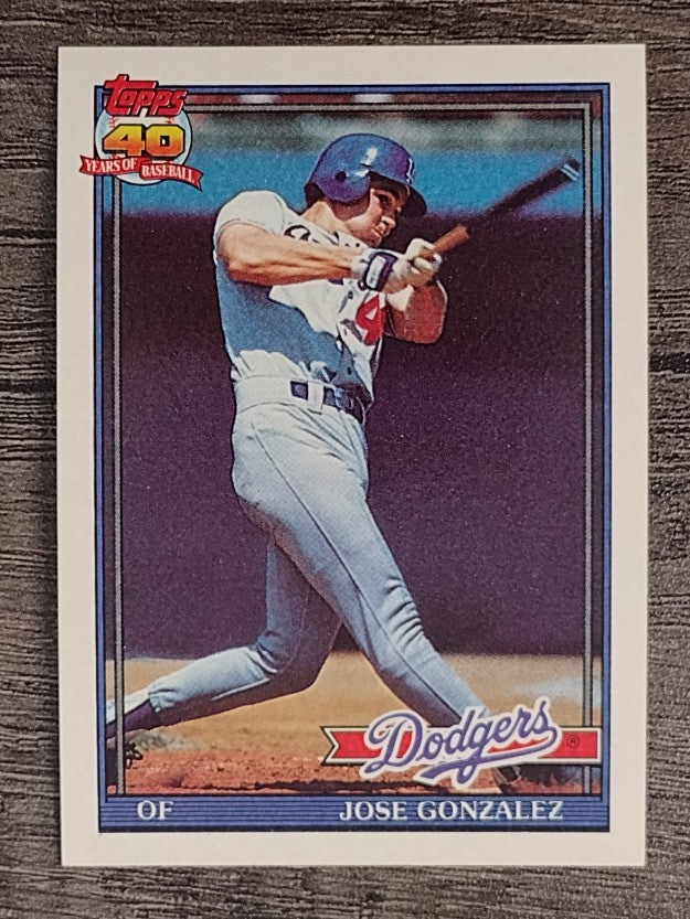 1991 Topps #279A Jose Gonzalez ERR/Photo actually Billy Bean