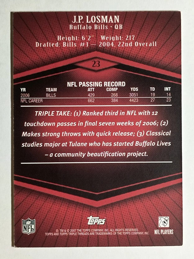 2007 Topps Triple Threads #23 J.P. Losman