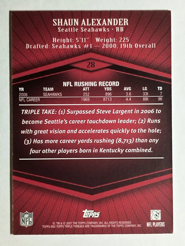 2007 Topps Triple Threads #28 Shaun Alexander