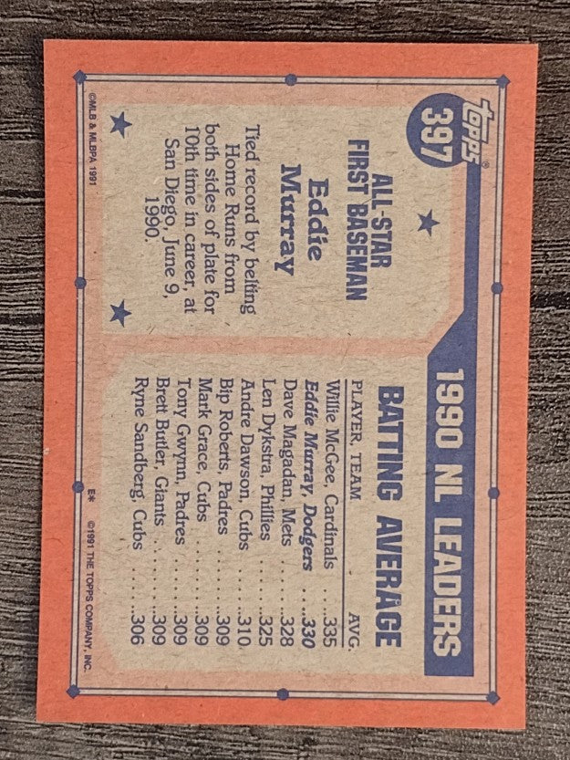 1991 Topps #397 Eddie Murray AS