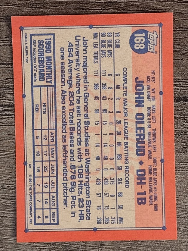 1991 Topps #168 John Olerud
