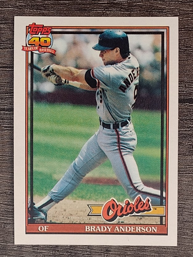 1991 Topps #97A Brady Anderson ERR/September, 2 RBI and 3 hits