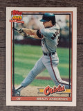 1991 Topps #97A Brady Anderson ERR/September, 2 RBI and 3 hits