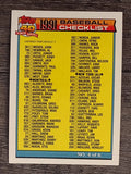1991 Topps #527A Checklist 4 ERR/105 Keith Miller/719 Kevin McReynolds