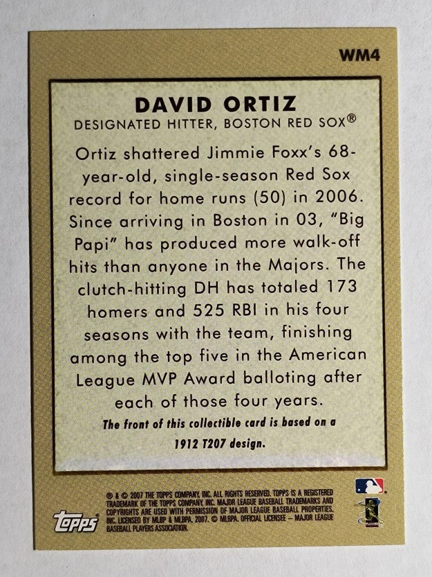 2007 Topps Wal-Mart #WM4 David Ortiz T207