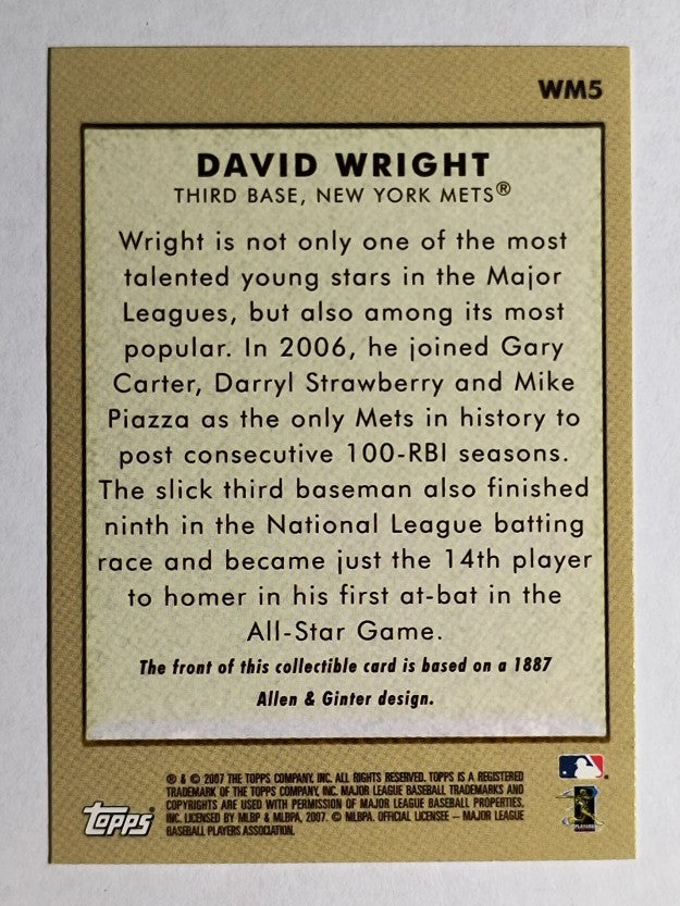 2007 Topps Wal-Mart #WM5 David Wright 1887 AG