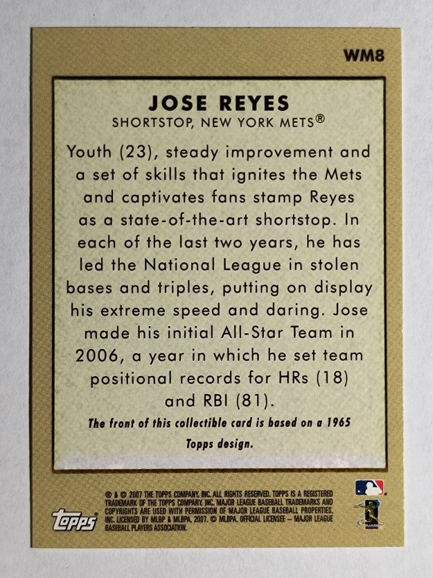 2007 Topps Wal-Mart #WM8 Jose Reyes 65T