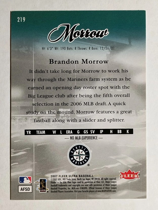 2007 Ultra #219 Brandon Morrow RC