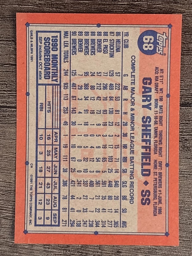 1991 Topps #68 Gary Sheffield