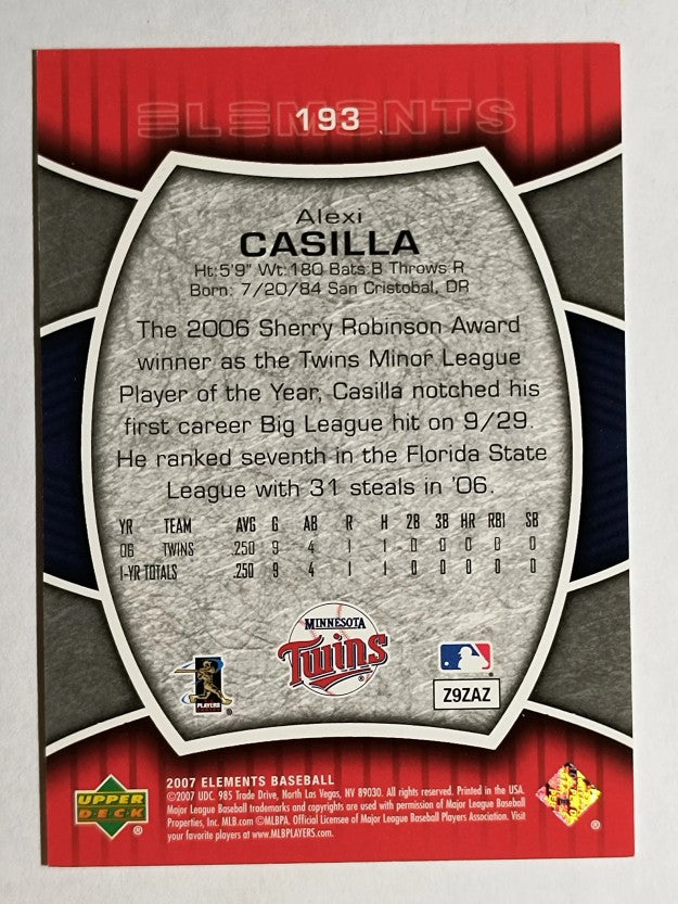 2007 Upper Deck Elements #193 Alexi Casilla RC