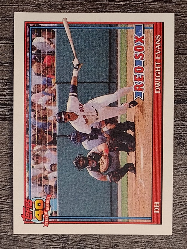 1991 Topps #155A Dwight Evans ERR/Led league with 162 games in '82