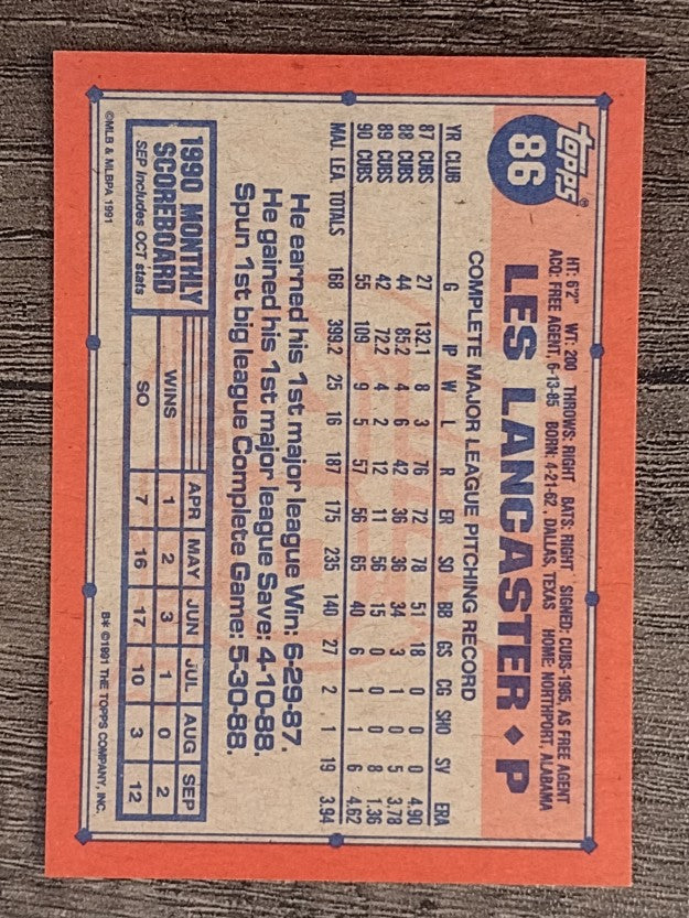 1991 Topps #86 Les Lancaster