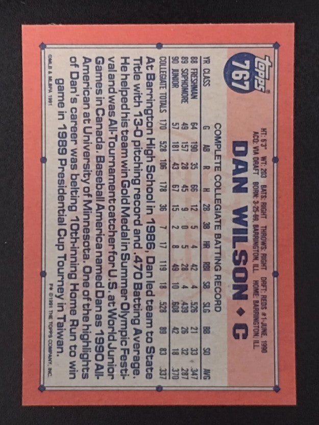 1991 Topps #767 Dan Wilson RC