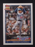 1991 Topps #80A Fernando Valenzuela/ERR 104 ER in '90 tied for league lead