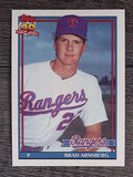 1991 Topps #706B Brad Arnsberg COR/62.2 IP in '90