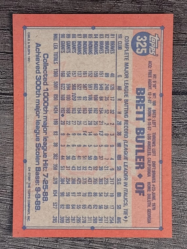 1991 Topps #325 Brett Butler