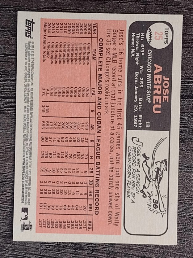 2015 Topps Heritage #25A Jose Abreu