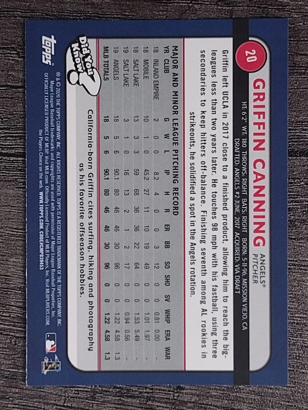 2020 Topps Big League #20 Griffin Canning