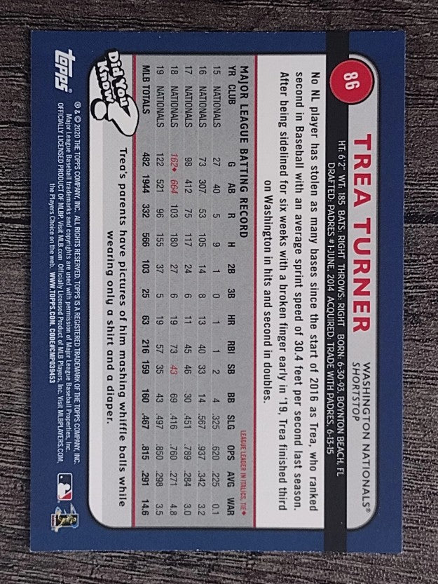 2020 Topps Big League #86 Trea Turner