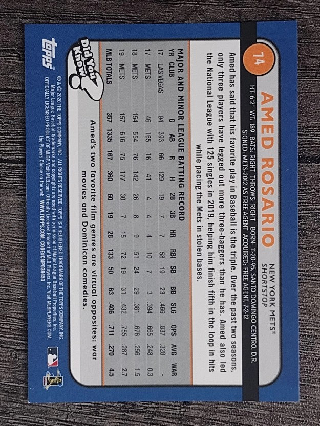 2020 Topps Big League #74 Amed Rosario