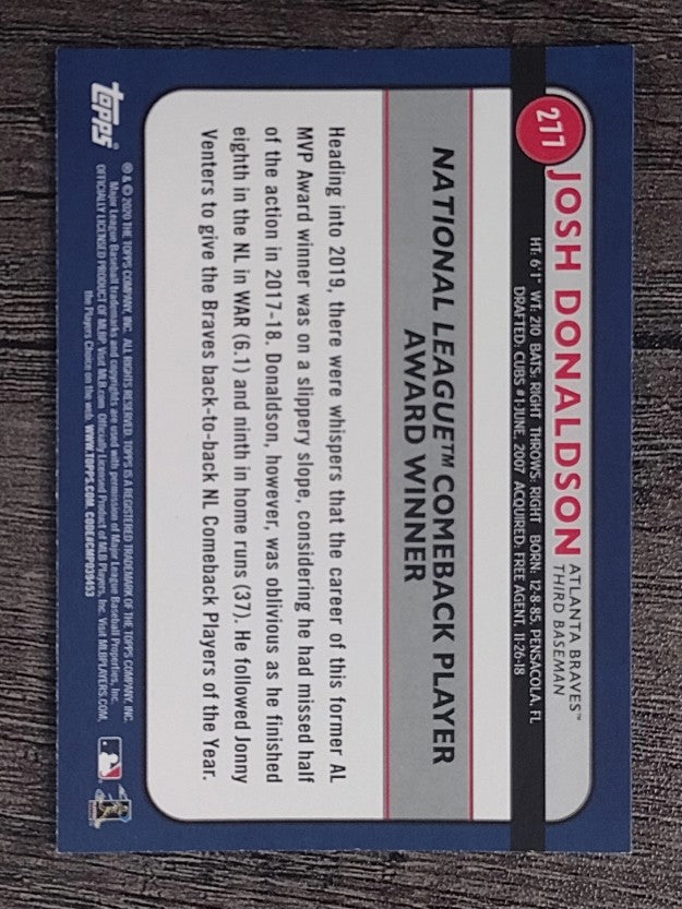 2020 Topps Big League #277 Josh Donaldson AW
