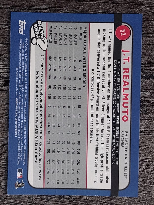 2020 Topps Big League #52 J.T. Realmuto