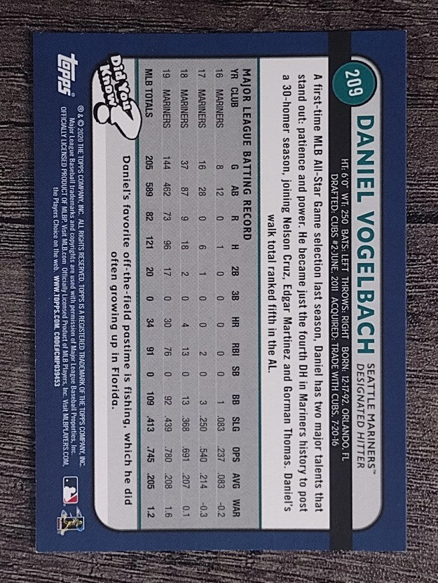 2020 Topps Big League #209 Daniel Vogelbach