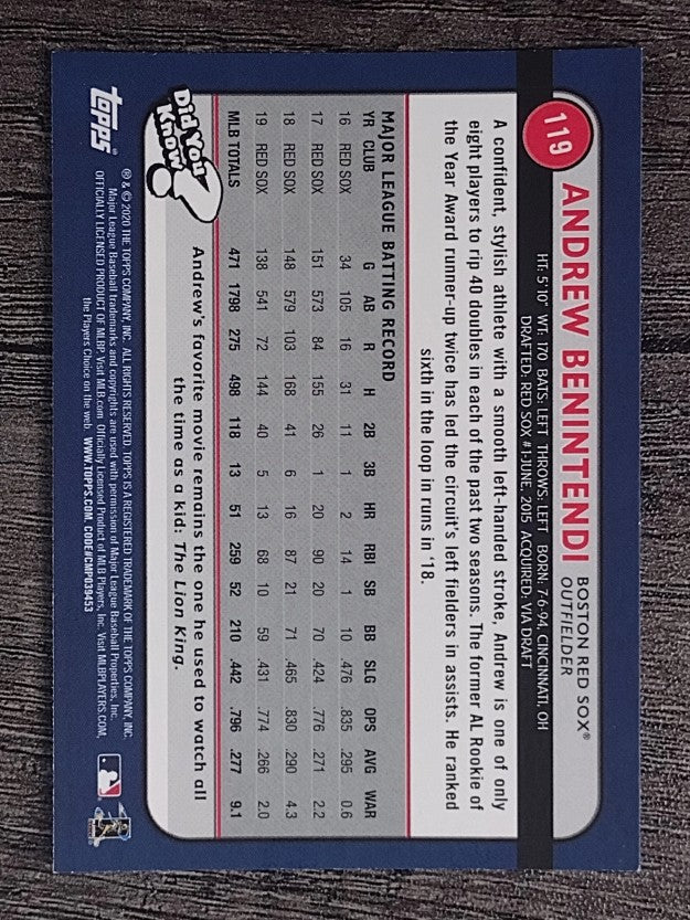 2020 Topps Big League #119 Andrew Benintendi