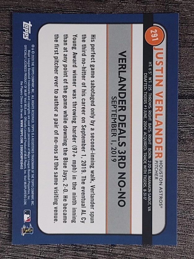 2020 Topps Big League #291 Justin Verlander HL