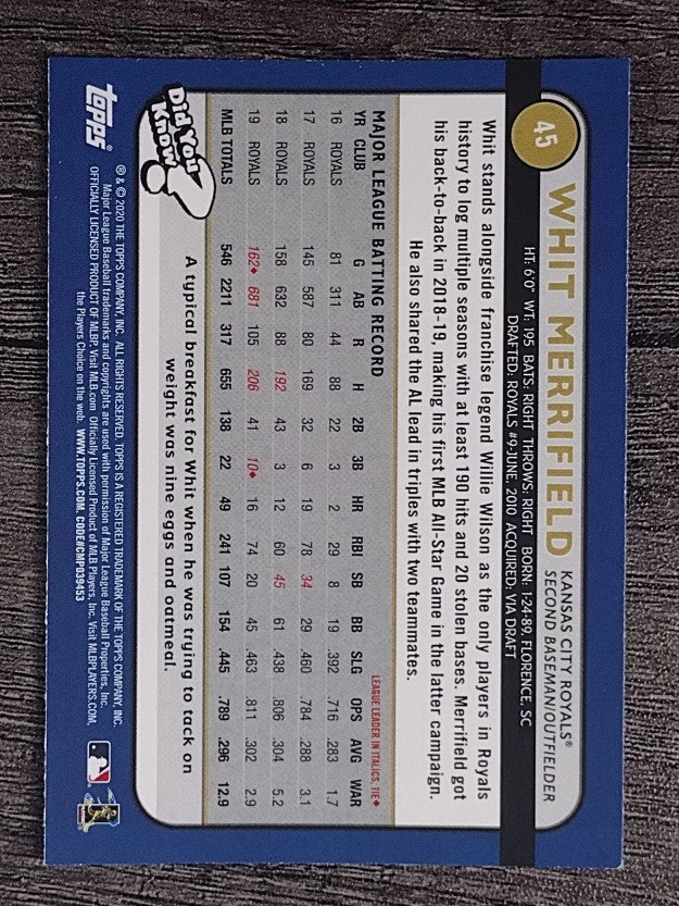 2020 Topps Big League #45 Whit Merrifield