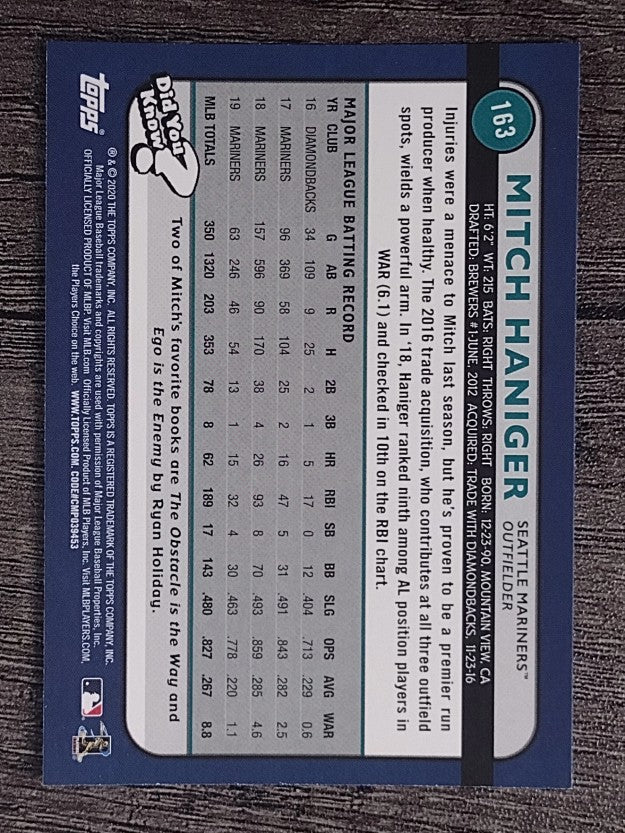 2020 Topps Big League #163 Mitch Haniger