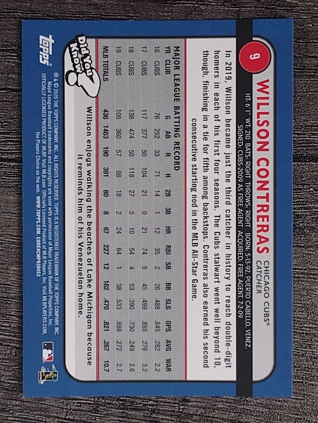 2020 Topps Big League #9 Willson Contreras
