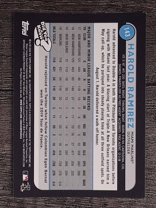 2020 Topps Big League #143 Harold Ramirez