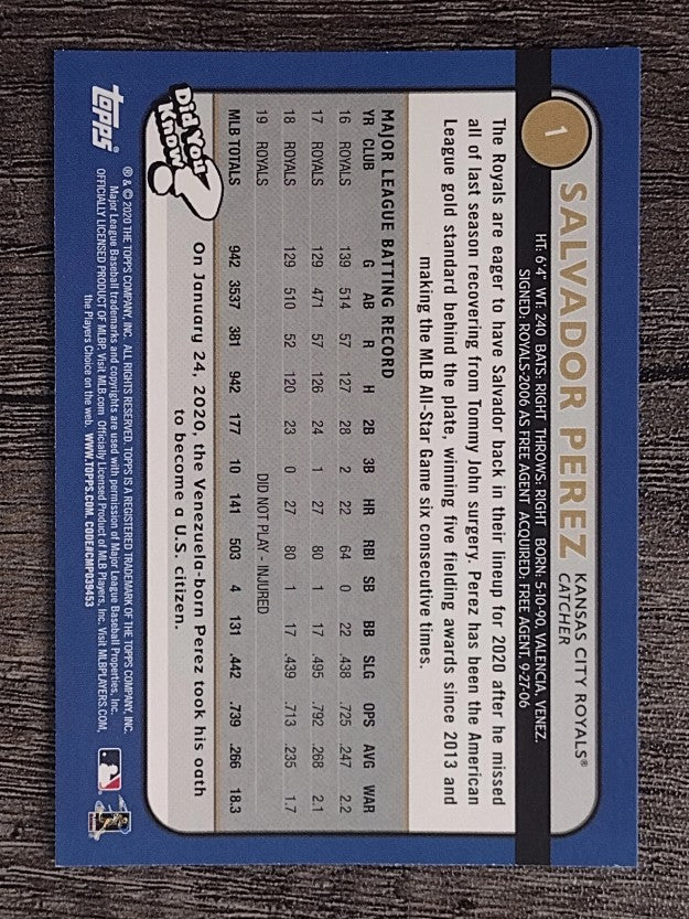 2020 Topps Big League #1 Salvador Perez