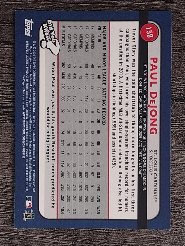 2020 Topps Big League #159 Paul DeJong