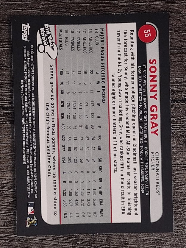 2020 Topps Big League #55 Sonny Gray