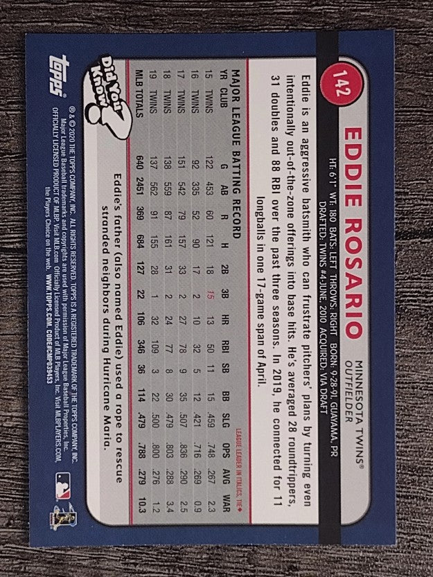 2020 Topps Big League #142 Eddie Rosario