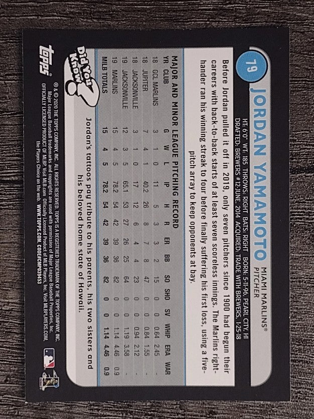 2020 Topps Big League #79 Jordan Yamamoto RC