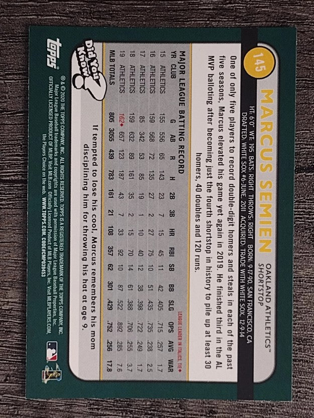 2020 Topps Big League #145 Marcus Semien