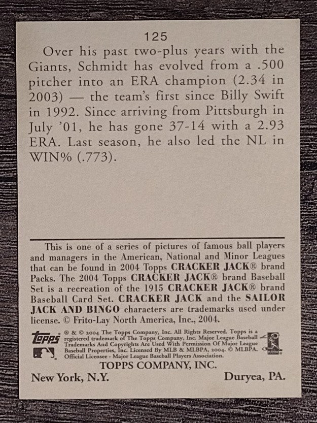 2004 Topps Cracker Jack Mini #125 Jason Schmidt
