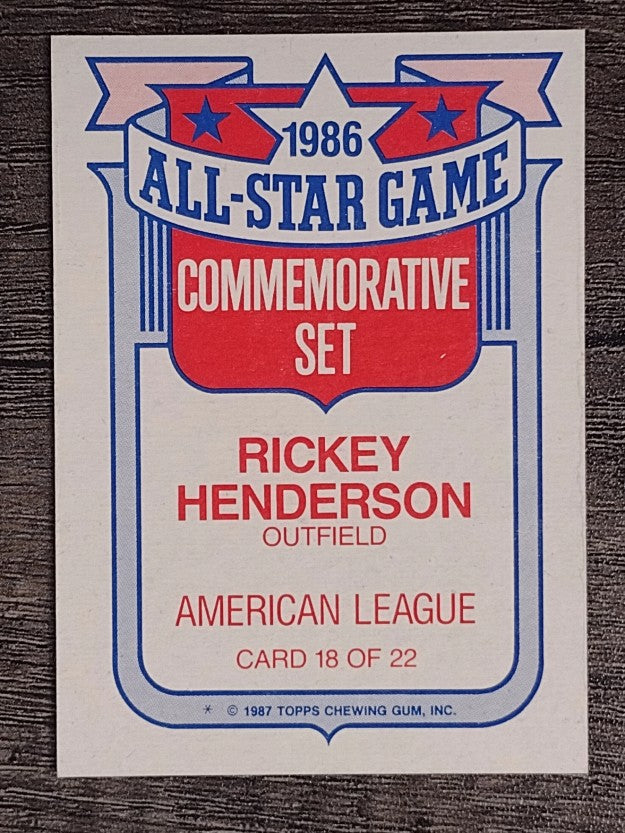 1987 Topps Glossy All-Stars #18 Rickey Henderson