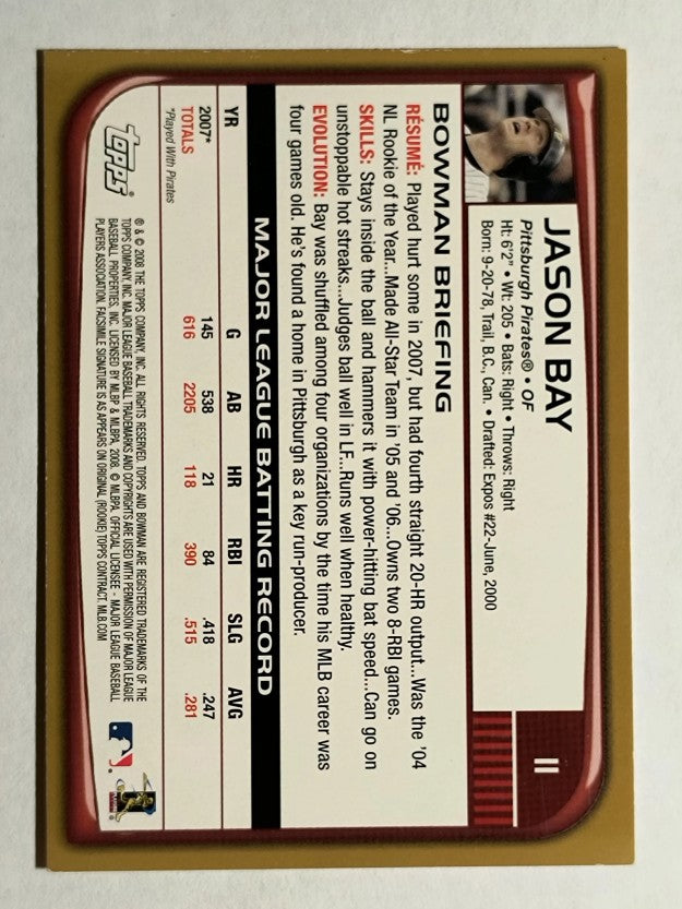 2008 Bowman Gold #11 Jason Bay