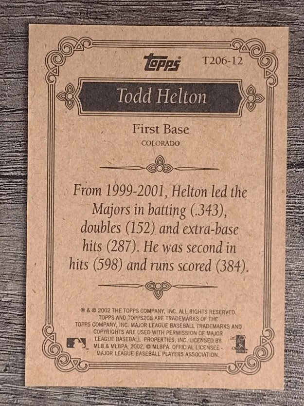 2002 Topps 206 Team 206 Series 2 #T20612 Todd Helton