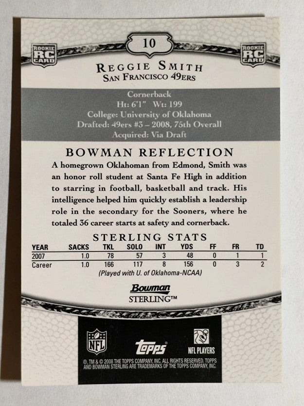 2008 Bowman Sterling #10 Reggie Smith RC