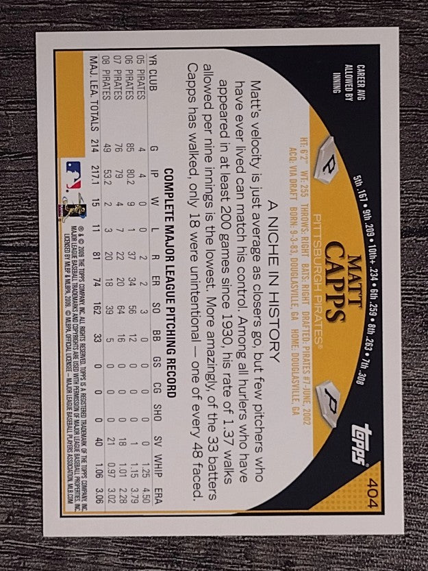 2009 Topps #404 Matt Capps