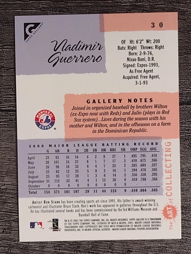 2001 Topps Gallery #30 Vladimir Guerrero