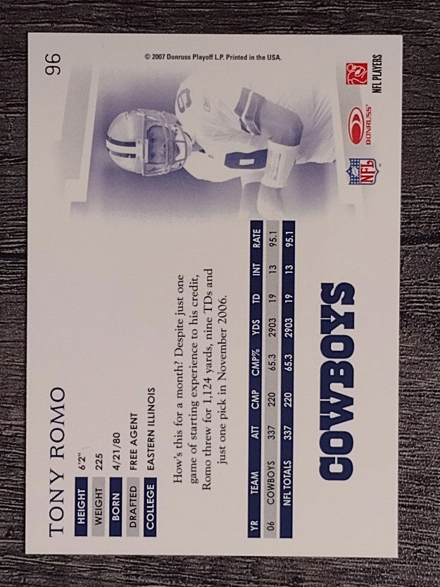 2007 Donruss Threads #96 Tony Romo