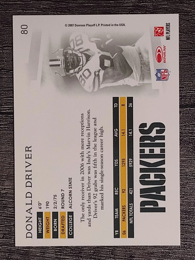 2007 Donruss Threads #80 Donald Driver