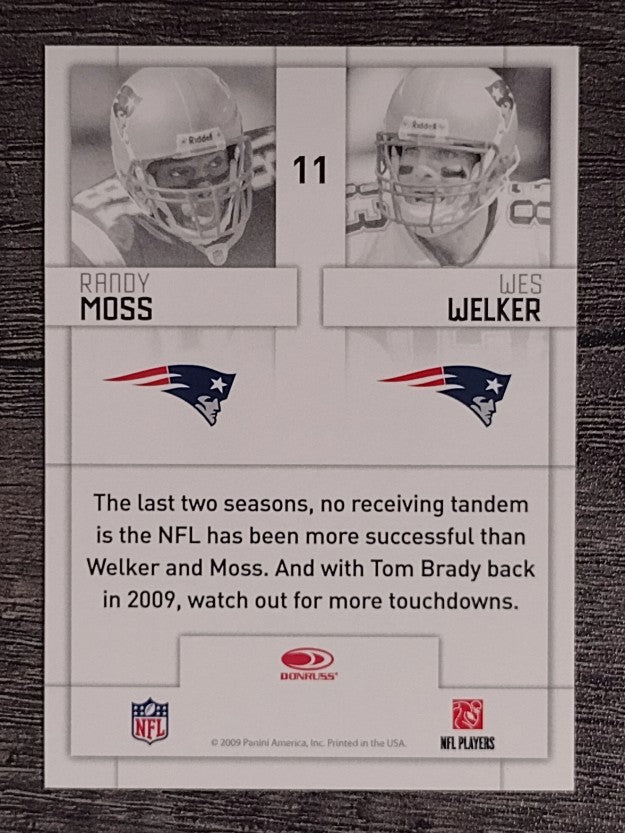 2009 Donruss Threads Generations #11 Randy Moss/Wes Welker