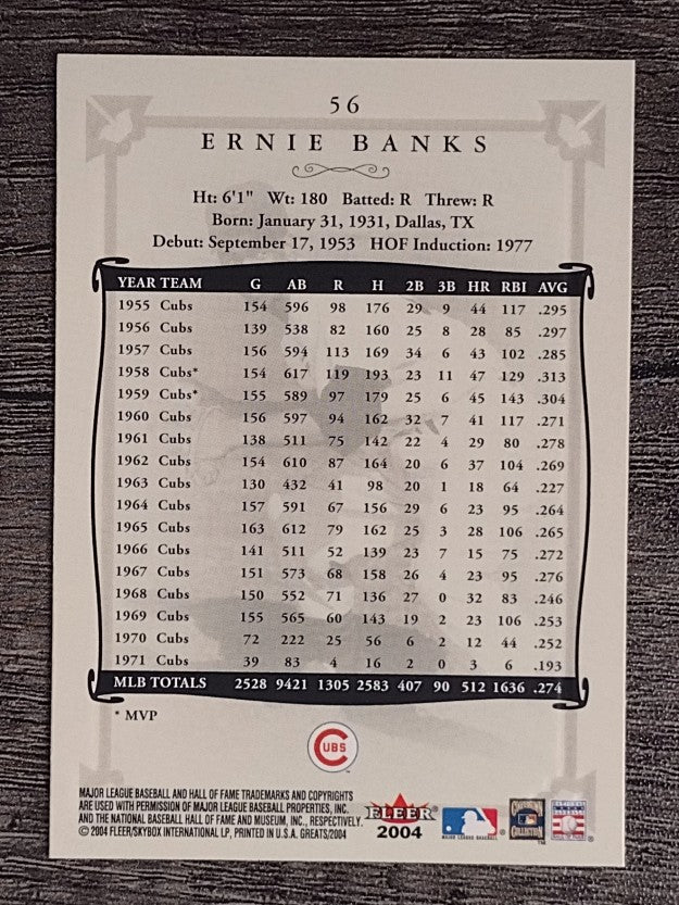 2004 Greats of the Game #56 Ernie Banks